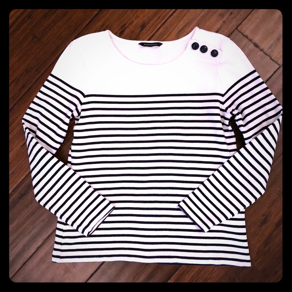 Sailor style long sleeve striped shirt